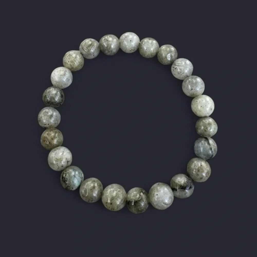 Labradorite Gemstone Bead Bracelet 8mm